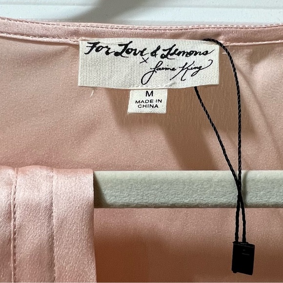 For Love And Lemons X Jaime King Wrap Dress peach Satin - Picture 6 of 9